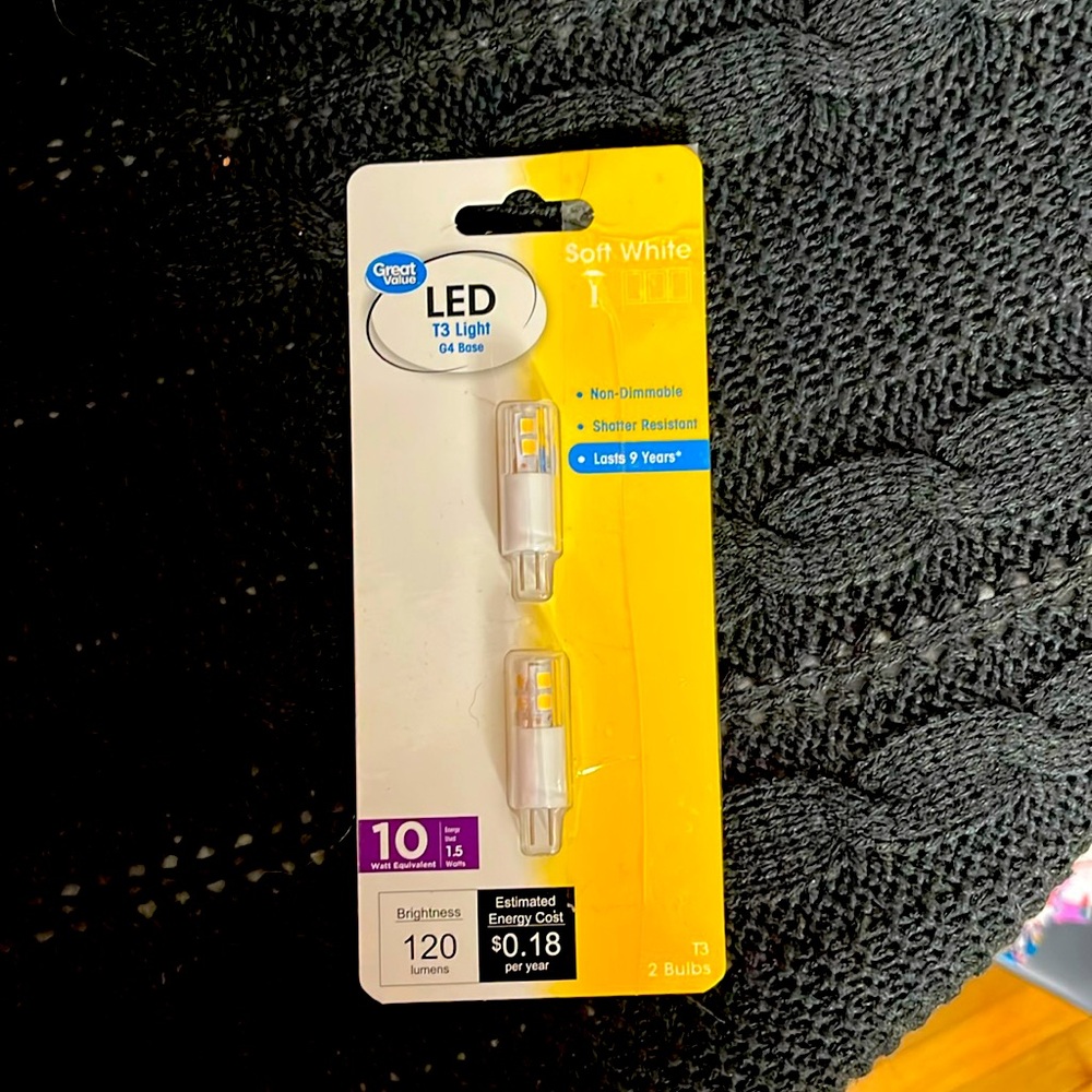 NIB Great Value LED T 3 Light G4 Base : soft white